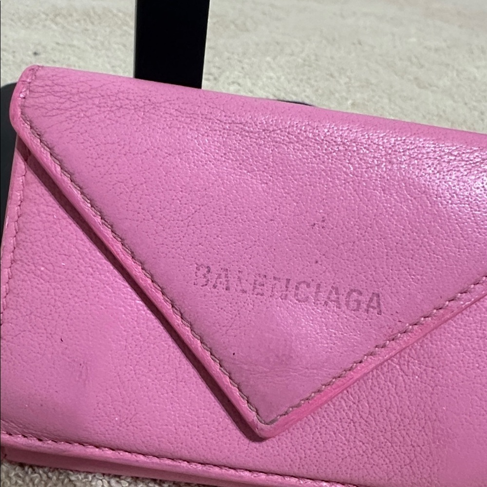 Balenciaga Pink Tri-Fold Compact Wallet - Picture 2 of 12